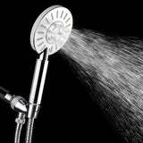 3-Spray 4.75 in. Round Single Wall Mount Fixed Adjustable Handheld Shower Head in Chrome - Super Arbor