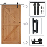 60 in. x 84 in. Assembled Bi-Parting Rustic Unfinished Hardwood Interior Sliding Barn Door Slab with Hardware Kit - Super Arbor