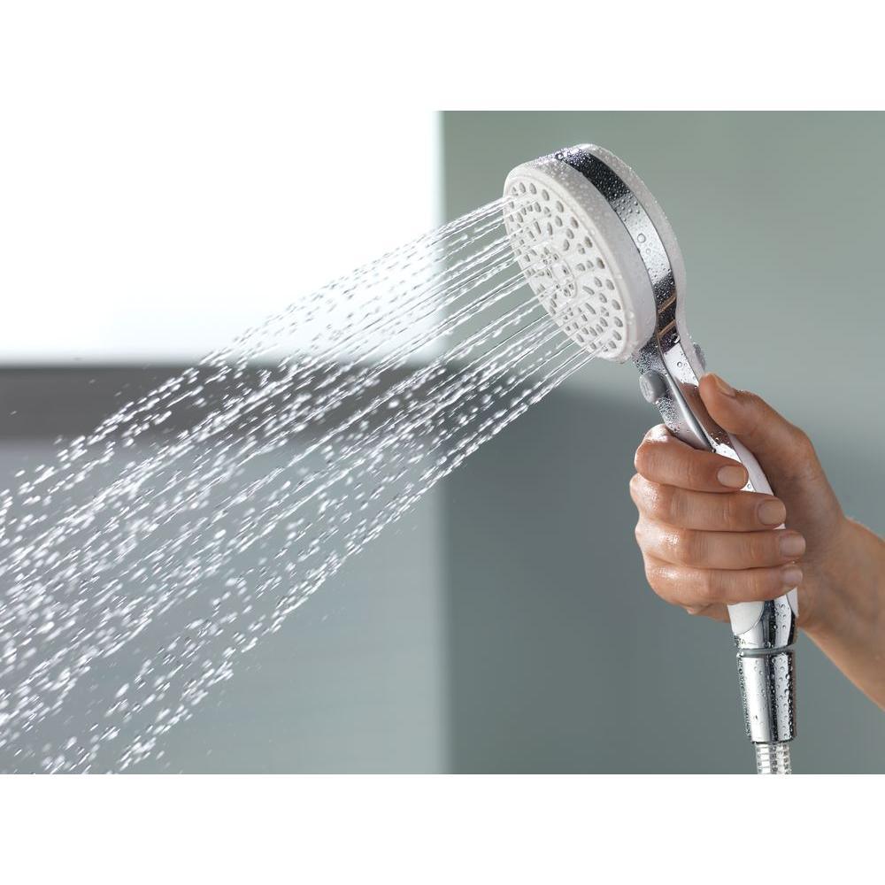 ActivTouch 9-Spray 3.8 in. Single Wall Mount Handheld Shower Head in White - Super Arbor