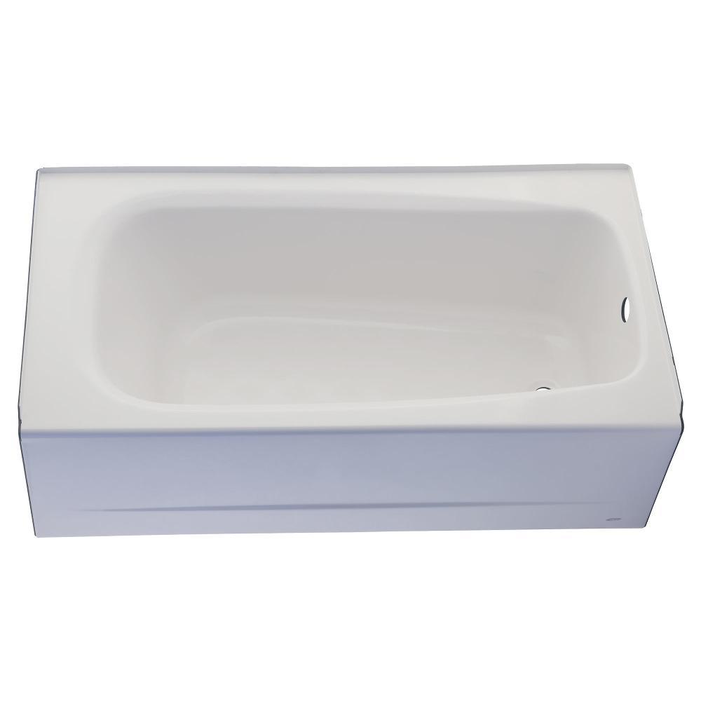 Cambridge 60 in. Left Drain Rectangular Apron Front Bathtub in White - Super Arbor