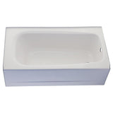 Cambridge 60 in. Left Drain Rectangular Apron Front Bathtub in White - Super Arbor