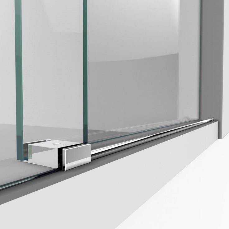 Enigma-XO 55-59 in. W x 62 in. H Fully Frameless Sliding Tub Door in Polished Stainless Steel