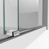 Enigma-XO 55-59 in. W x 62 in. H Fully Frameless Sliding Tub Door in Polished Stainless Steel