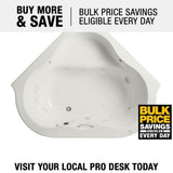 EverClean 77 in. Acrylic Corner Drop-in Whirlpool Bathtub in White - Super Arbor