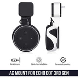 AC Outlet Wall Mount Compatible with Echo Dot (3rd Gen) - Flexible Mounting for Your Alexa Smart Speaker (2-Pack, Black) - Super Arbor