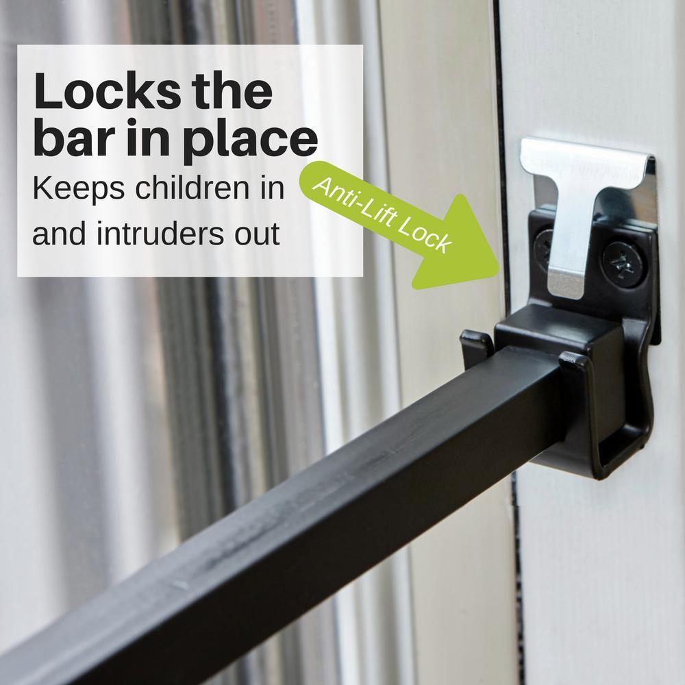 Patio Door Security Bar with Anti-Lift Lock (White) - Super Arbor