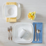 16-Piece Patterned White Glass Dinnerware Set (Service for 4)