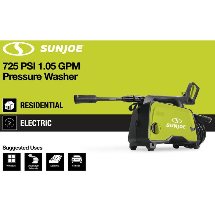 Sun Joe 725 Max PSI 36-Volt 2.0 Ah 1.05 GPM Portable Cordless Electric Pressure Washer