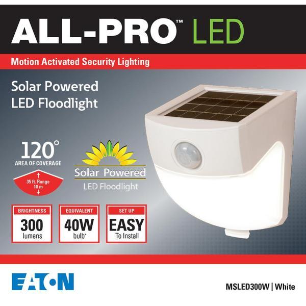 120-Degree White Motion Activated Sensor Outdoor Solar Powered Wedge Security Light - Super Arbor