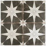 Merola Tile Kings Star Night 17-5/8 in. x 17-5/8 in. Ceramic Floor and Wall Tile, Low Sheen, Black