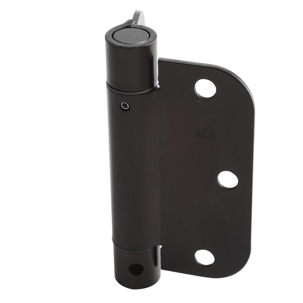 3-1/2 in. Oil-Rubbed Bronze 5/8 in. Radius Adjustable Spring Door Hinge - Super Arbor