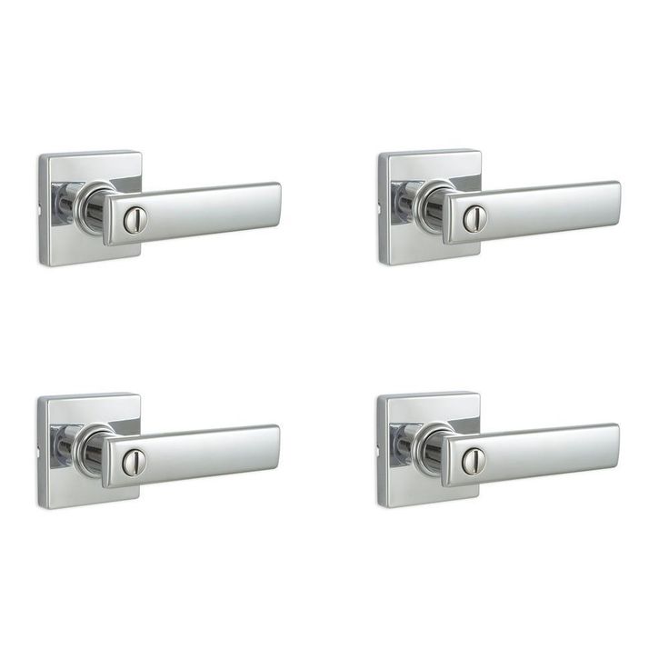Westwood Matte Black Bed/Bath Door Lever with Square Rose