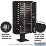 3400 Series Black Mount 4C Pedestal Mailbox with 20 MB1 Doors/2 PL - Super Arbor