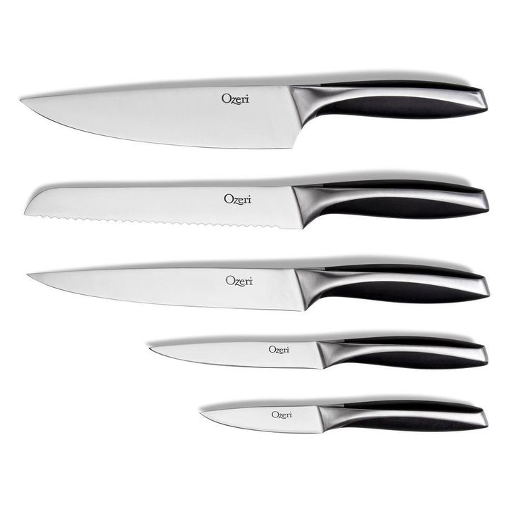 6-Piece Japanese Stainless Steel Knife Block Set with Rotating Knife Block and Tablet Holder