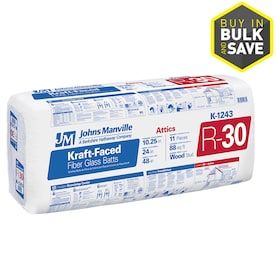Energy Star Qualified; Johns Manville R-30 Fiberglass Batt Insulation with Sound Barrier (24-in W x 48-in L)
