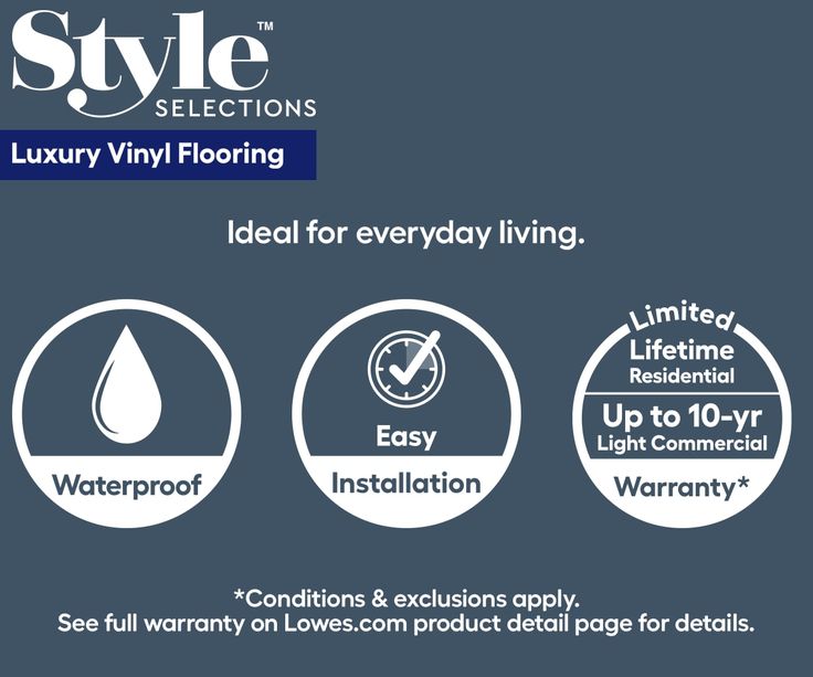 Style Selections Countrywide Brown 6-mil x 6-in W x 48-in L Water Resistant Interlocking Luxury Vinyl Plank Flooring (986.04 sq.ft./pallet)