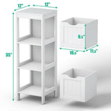 12 in. W x 35 in. H Floor Freestanding base Cabinet with 2 Drawers in White - Super Arbor