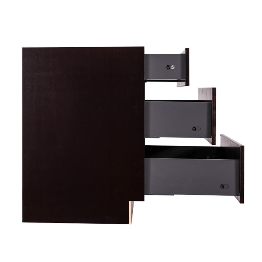 Anchester Assembled 24 in. x 34.5 in. x 24 in. Base Cabinet with 3 Drawers in Dark Espresso - Super Arbor