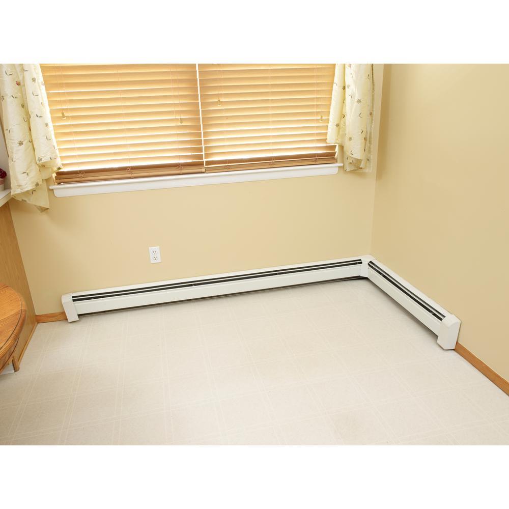 Fine/Line 30 Decor Series 3-3/4 in. Right-Hand End Cap for Baseboard Heaters in Brite White - Super Arbor