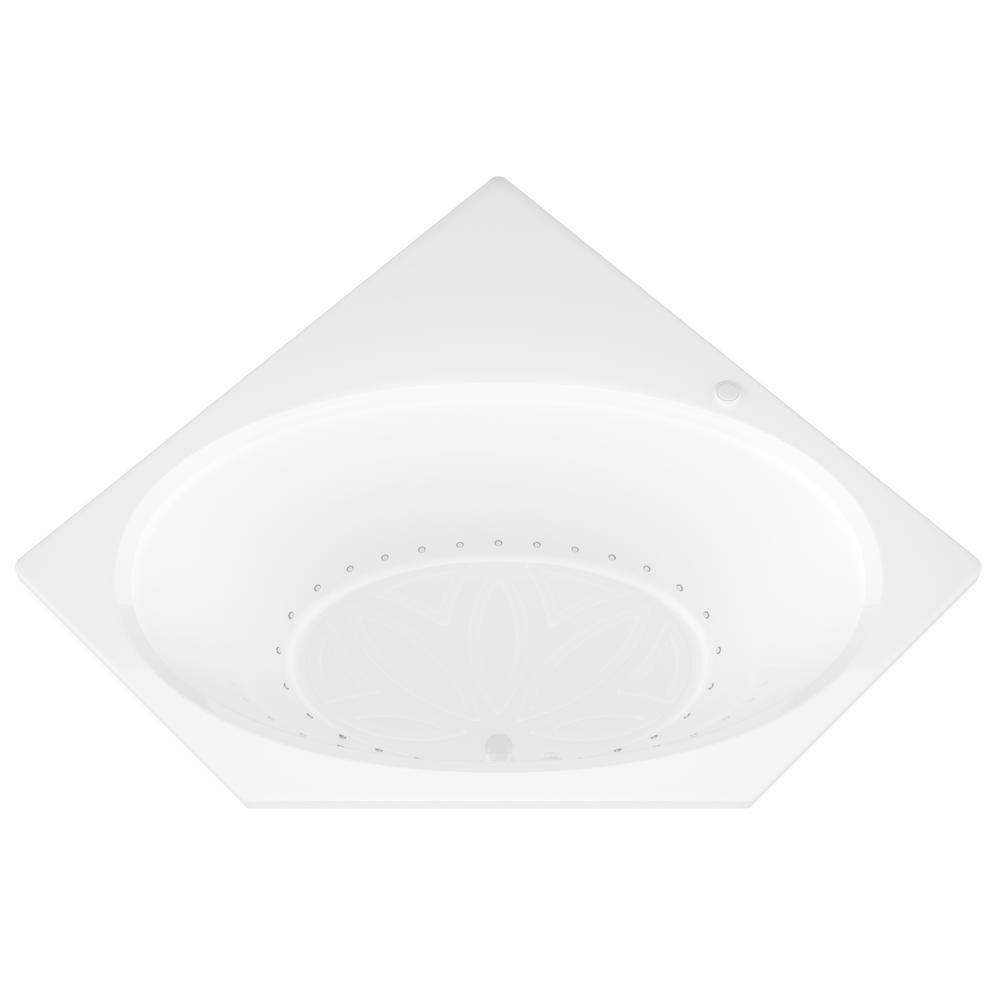 Mali 5 ft. Acrylic Corner Drop-in Air Bath Tub in White - Super Arbor