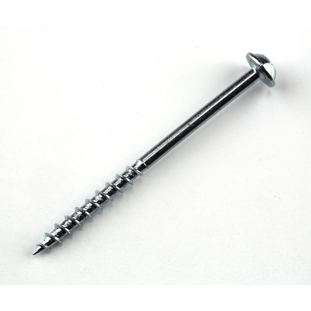 #8 x 1-1/4 in. Square Drive Round Head Zinc Coarse Pocket-Hole Screw (250-Pack)