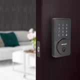 Defiant Square Aged Bronze Smart Wi-Fi Deadbolt Powered by Hubspace