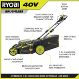 RYOBI 20 in. 40-Volt Brushless Lithium-Ion Cordless Self-Propelled Lawn Mower with 5.0 Ah Battery and Charger