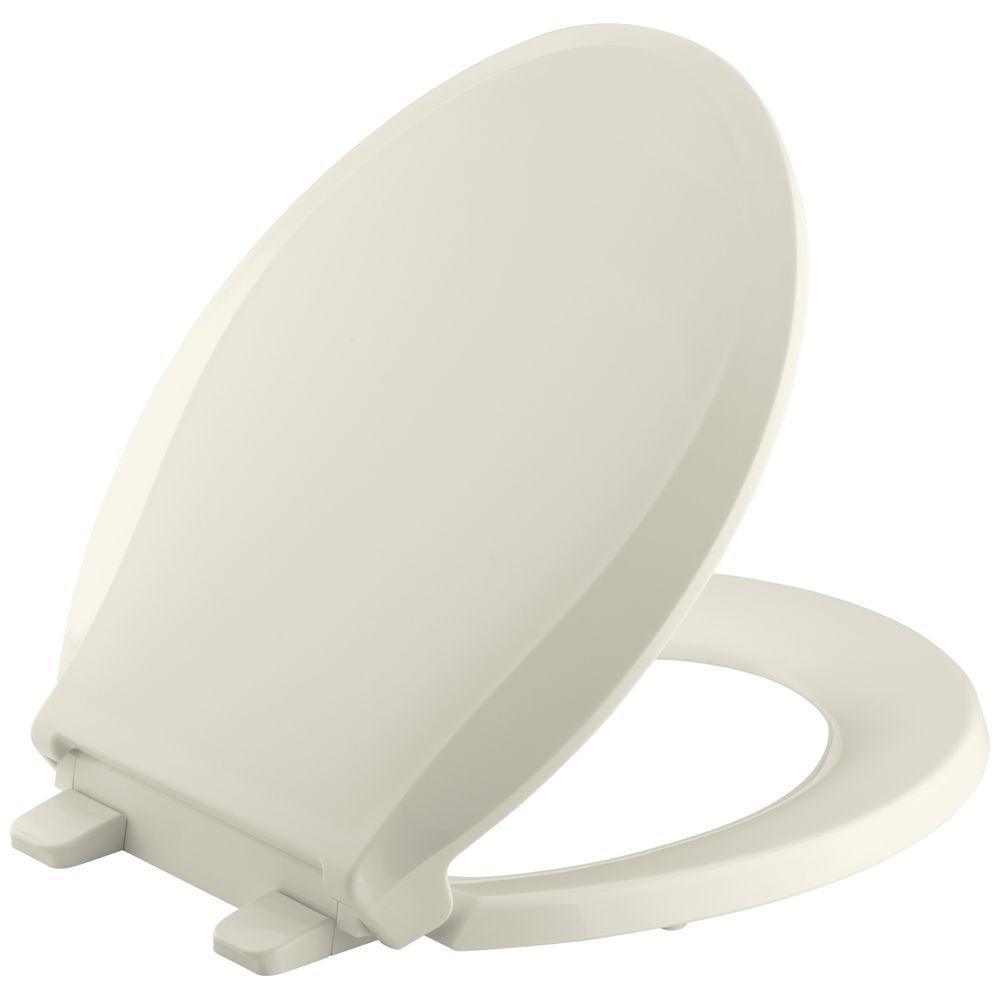 Cachet Quiet-Close Round Closed Front Toilet Seat with Grip-Tight Bumpers in White - Super Arbor