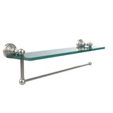 Waverly Place 16 in. L  x 5 in. H  x 5 in. W Paper Towel Holder with Clear Glass Shelf in Satin Nickel - Super Arbor