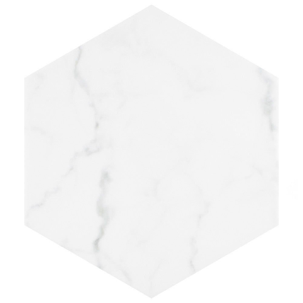 Merola Tile Classico Carrara Hexagon 7 in. x 8 in. Porcelain Floor and Wall Tile (7.67 sq. ft. / case)