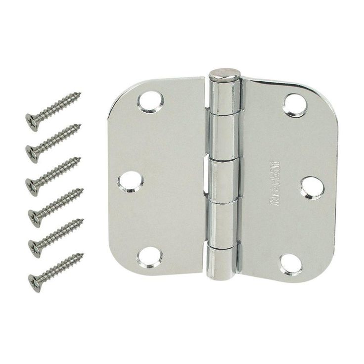 3-1/2 in. Chrome 5/8 in. Radius Security Door Hinges Value Pack (3-Pack)