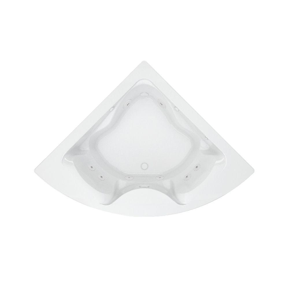 EverClean Cadet 85 in. x 60 in. Center Drain Corner Whirlpool Tub in White - Super Arbor