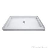 DreamLine SlimLine 48 in. x 32 in. Single Threshold Shower Pan Base, White, Center Drain