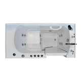 Rampart Nova Heated 5 ft. Walk-in Whirlpool and Air Bathtub with 6 in. Tile Easy Up Adhesive Wall Surround in White - Super Arbor