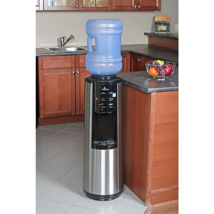 3-5 Gal. Hot/Room/Cold Temperature Top Load Water Cooler Dispenser with Kettle Feature in Stainless Steel/Black