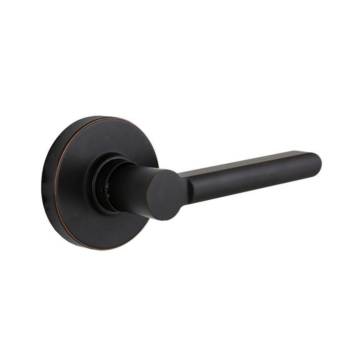 Tonbridge Matte Black Hall and Closet Door Lever with Round Rose (4-Pack)