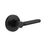 Tonbridge Matte Black Hall and Closet Door Lever with Round Rose (4-Pack)
