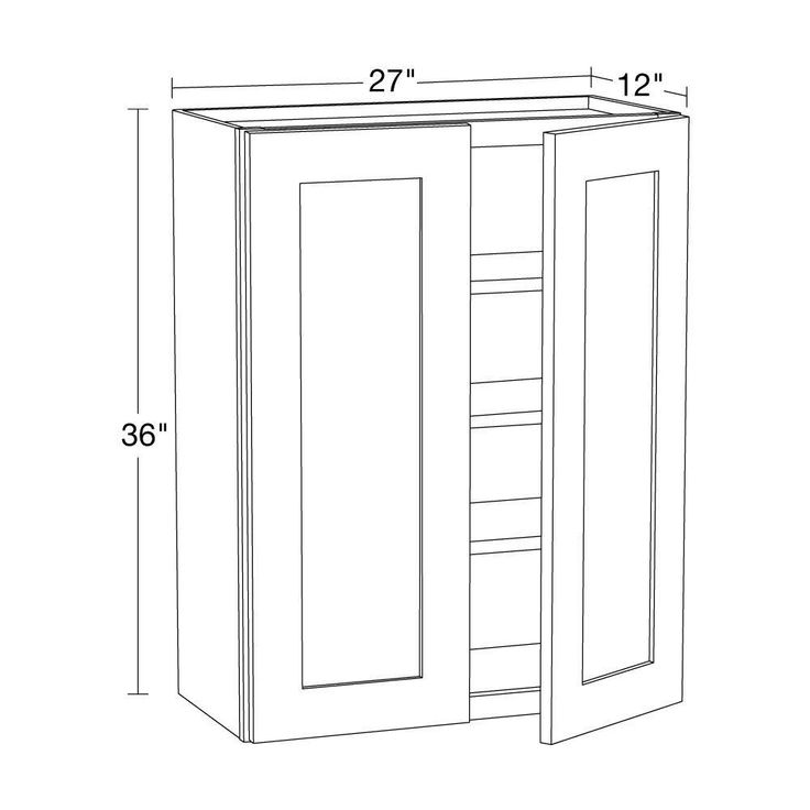 Home Decorators Collection Newport 27 in. W x 12 in. D x 36 in. H Assembled Plywood Wall Kitchen Cabinet in Manganite with Soft Close