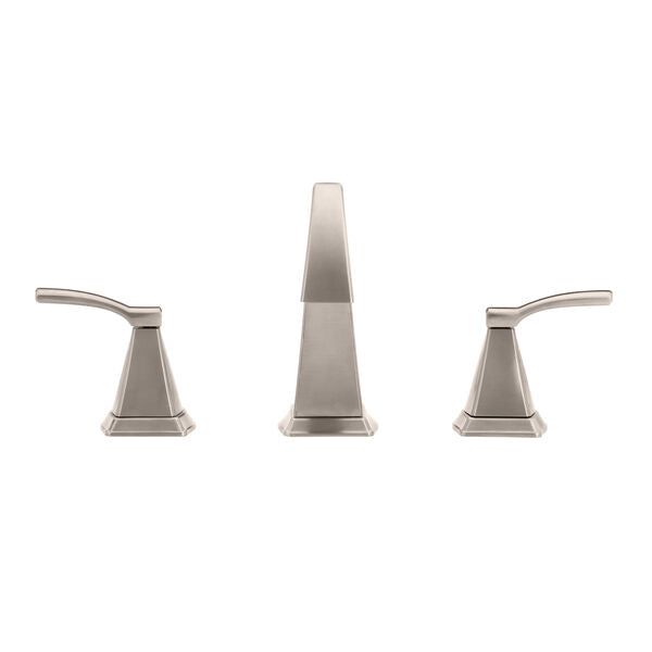 Delta Flynn Brushed Nickel 2-Handle Widespread WaterSense Bathroom Sink Faucet with Drain