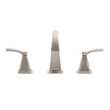 Delta Flynn Brushed Nickel 2-Handle Widespread WaterSense Bathroom Sink Faucet with Drain