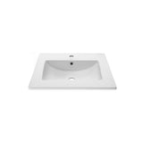 24 in. Ceramic Single Faucet Hole Vanity Top in White with White Basin - Super Arbor