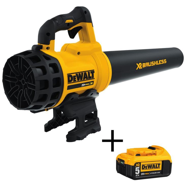 DEWALT 90 MPH 400 CFM 20V MAX Lithium-ion Cordless Handheld Leaf Blower (Tool Only) with Bonus (1) 20V 5.0Ah Battery Included