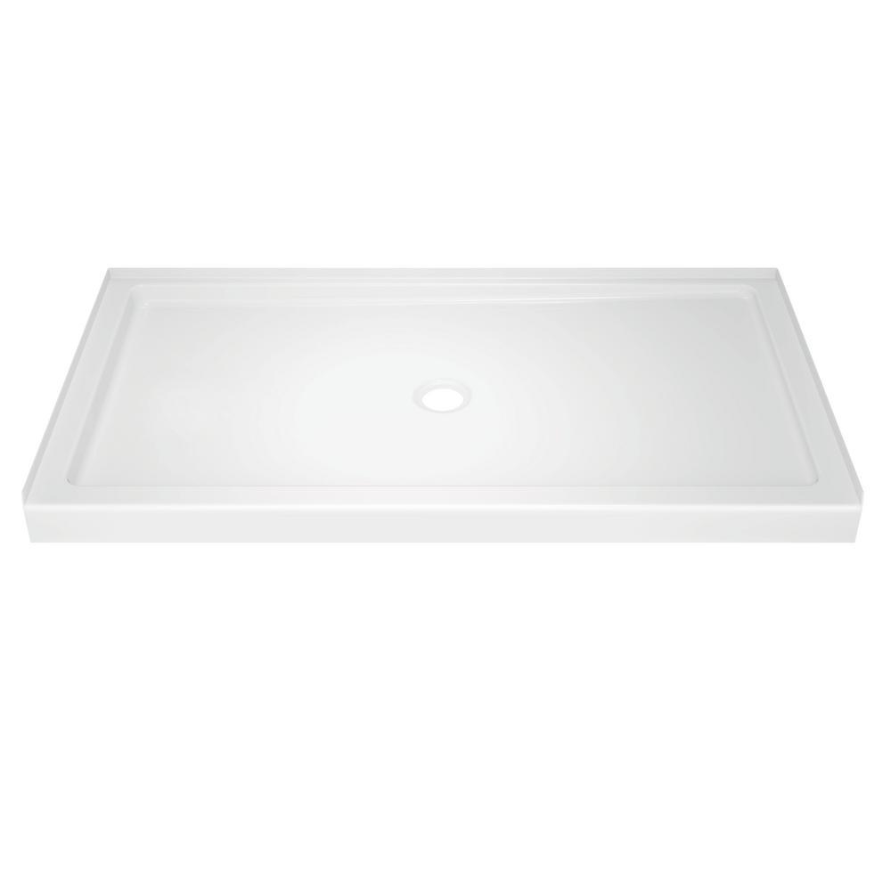 Classic 400 32 in. x 60 in. Single Threshold Left Drain Alcove Shower Base in High Gloss White - Super Arbor