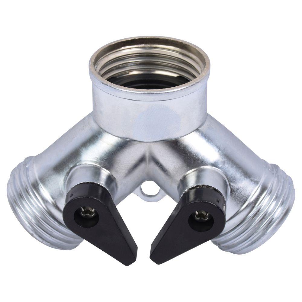 2-Way Y Shut-Off Metal Hose Connector - Super Arbor