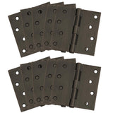 3-1/2 in. Square Corner Matte Black Door Hinge Value Pack (10 per Pack) - Super Arbor