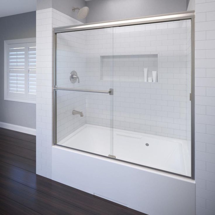 Classic 60 in. x 57 in. Clear Semi-Frameless Sliding Tub Door in Oil Rubbed Bronze