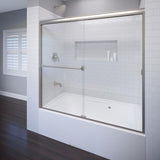 Classic 60 in. x 57 in. Clear Semi-Frameless Sliding Tub Door in Oil Rubbed Bronze