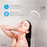 7.3 in. 1-Spray Bluetooth Wall Mounted Shower Head with Detachable Rechargeable Wireless Speaker in Polished Chrome - Super Arbor