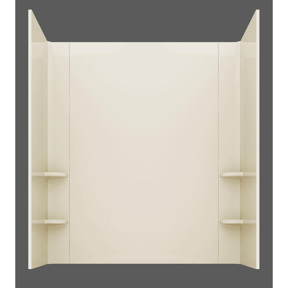 NOVA Heated Rampart 4.5 ft. Walk-in Non-Whirlpool Bathtub with Easy Up Adhesive Wall Surround in Biscuit - Super Arbor