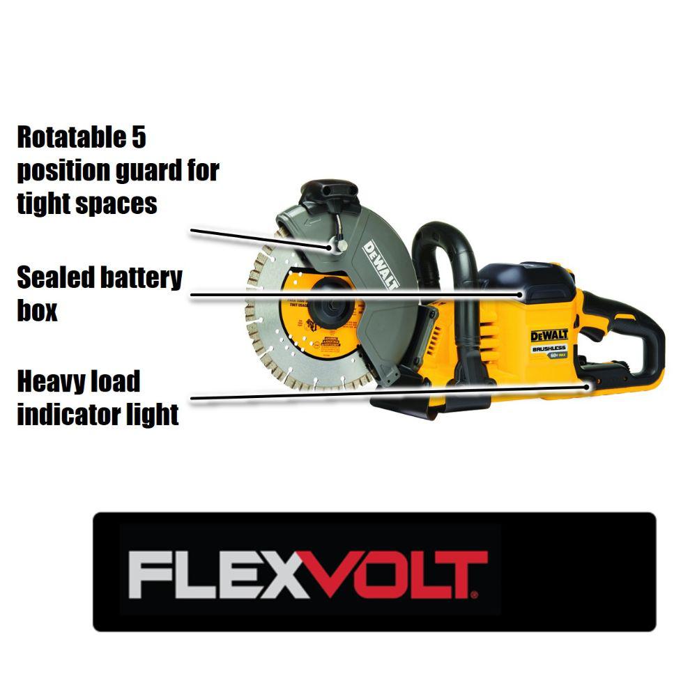 FLEXVOLT 60-Volt Lithium-Ion Cordless 9 in. Construction Saw w/(2) FLEXVOLT Batteries & 7-1/4 in. Wormdrive Circular Saw - Super Arbor